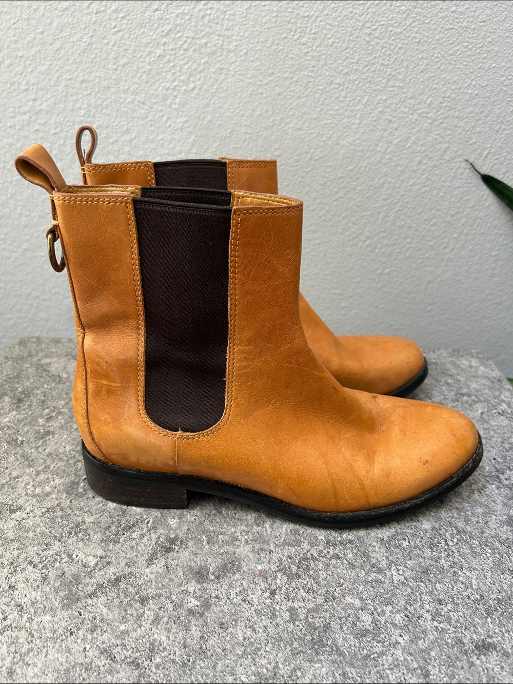 Cole Haan Nike Air Women's Tan Leather Chelsea Ankle Boots